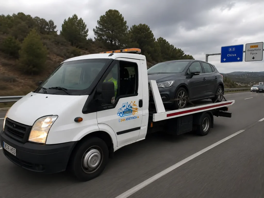 Grúa en Chiva 24h para transporte de coches