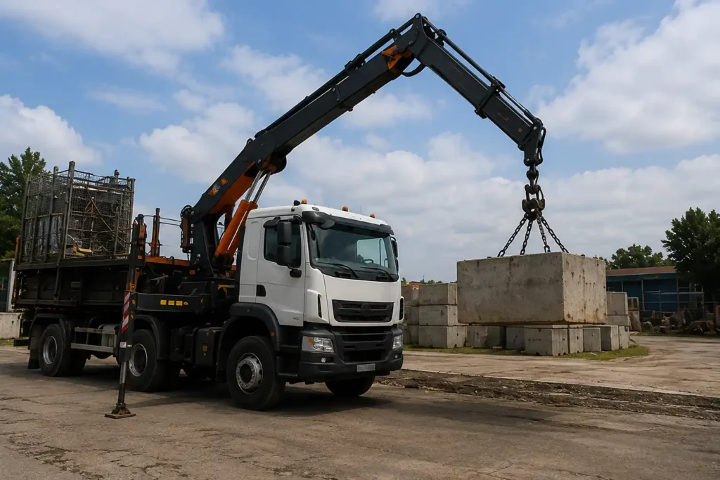 Grúa de palas operando en Valencia